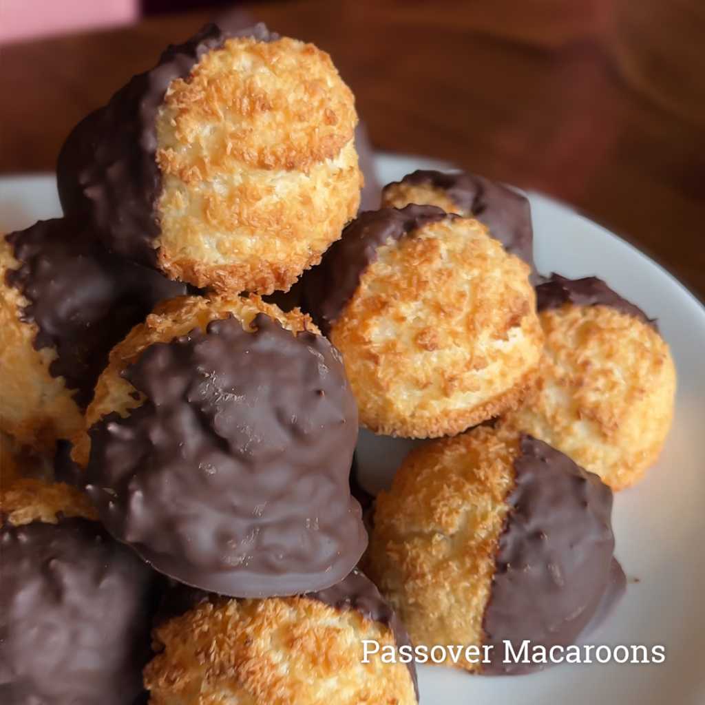 a plate of Passover macaroons