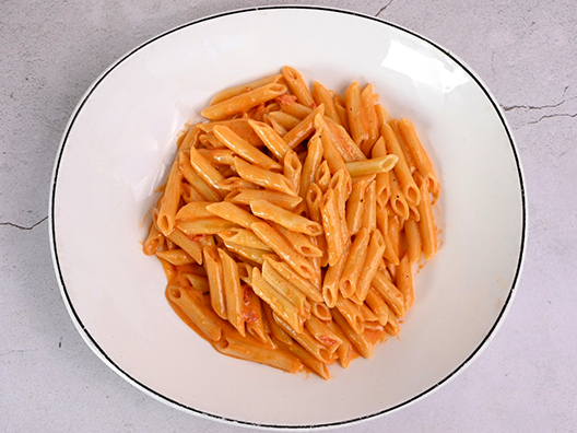 image of penne with pink sauce